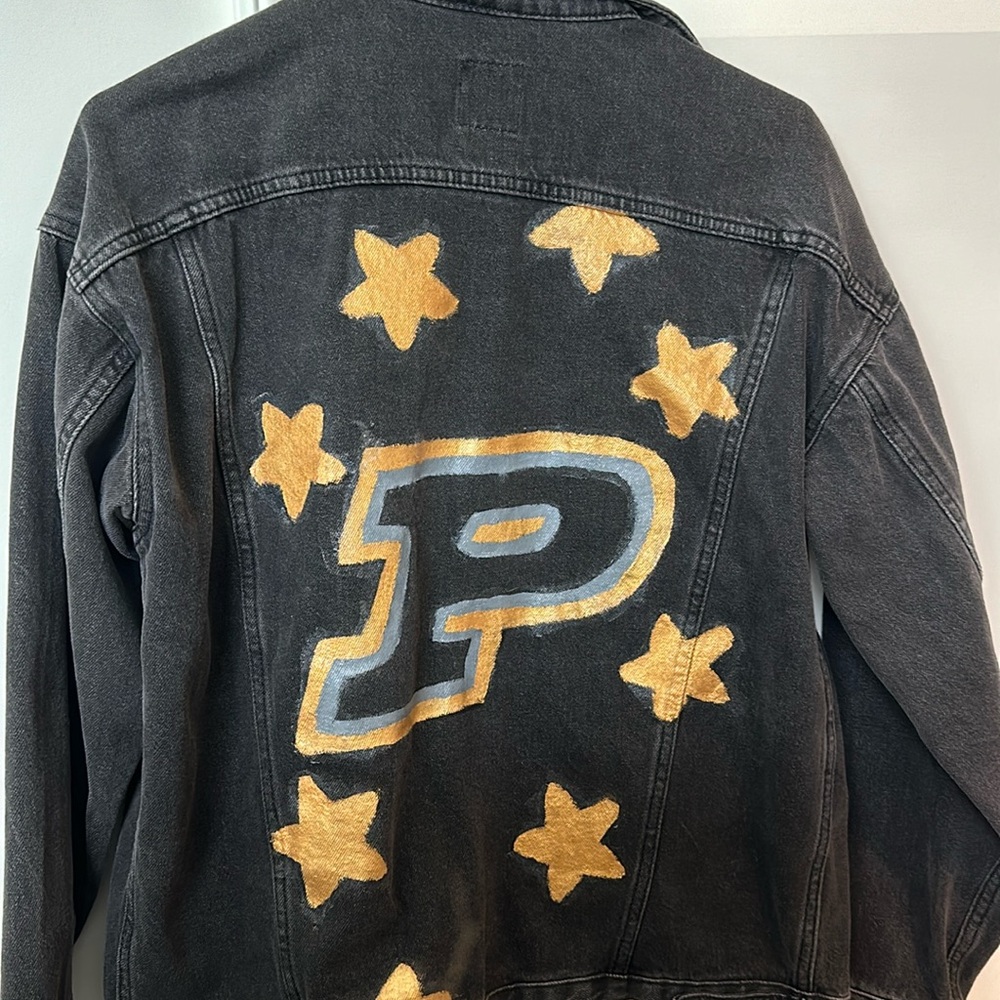 Customized Purdue Game day jean jacket